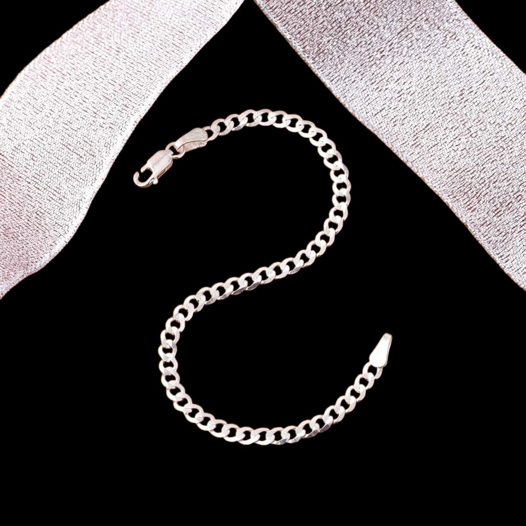 Silver Crest Curb Bracelet