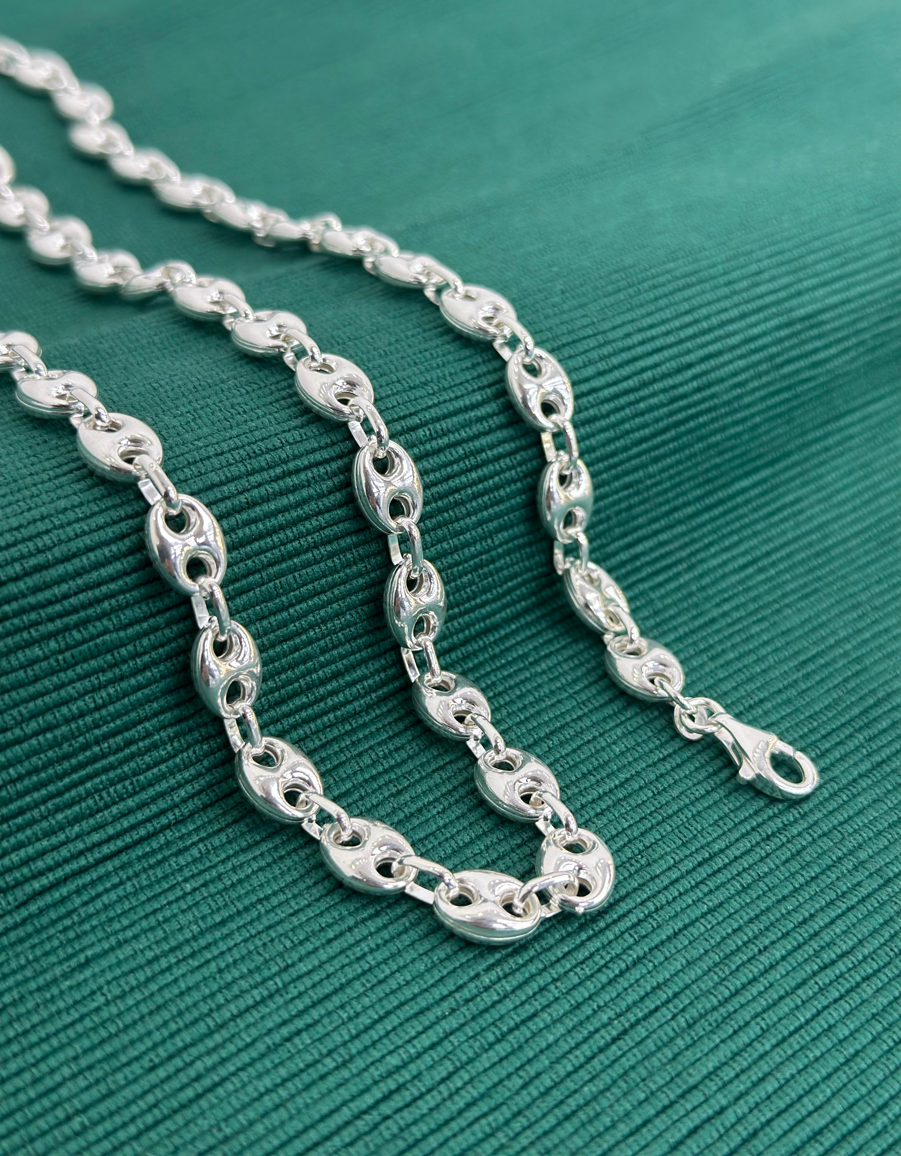 Milano Coffee Bean Men’s Silver Necklace