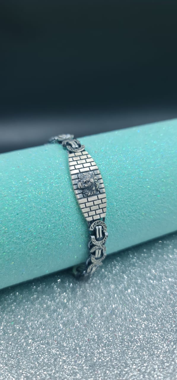 Leonidas Guard Oxidised Silver Bracelet