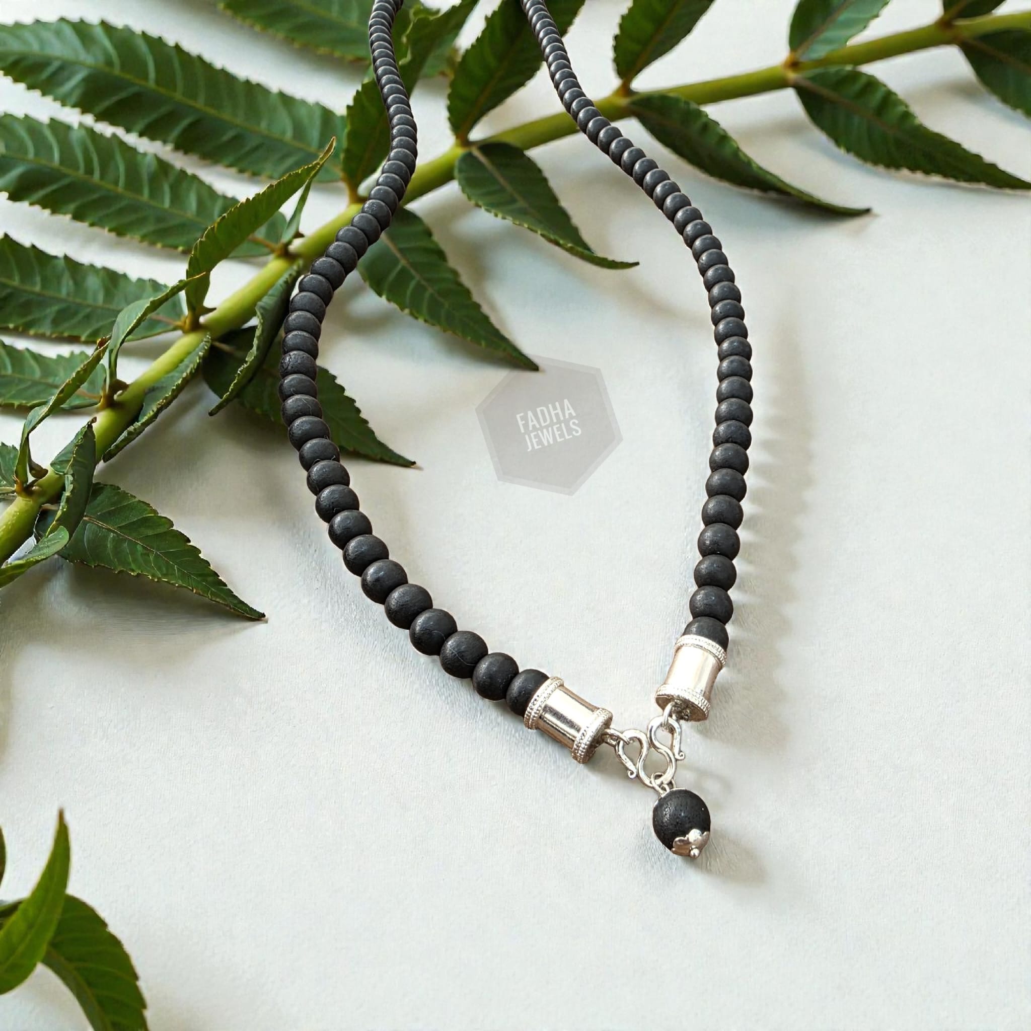 Ebony Essence Silver Necklace