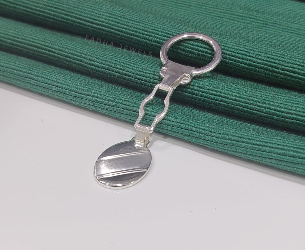 Oval Silver Key Chain