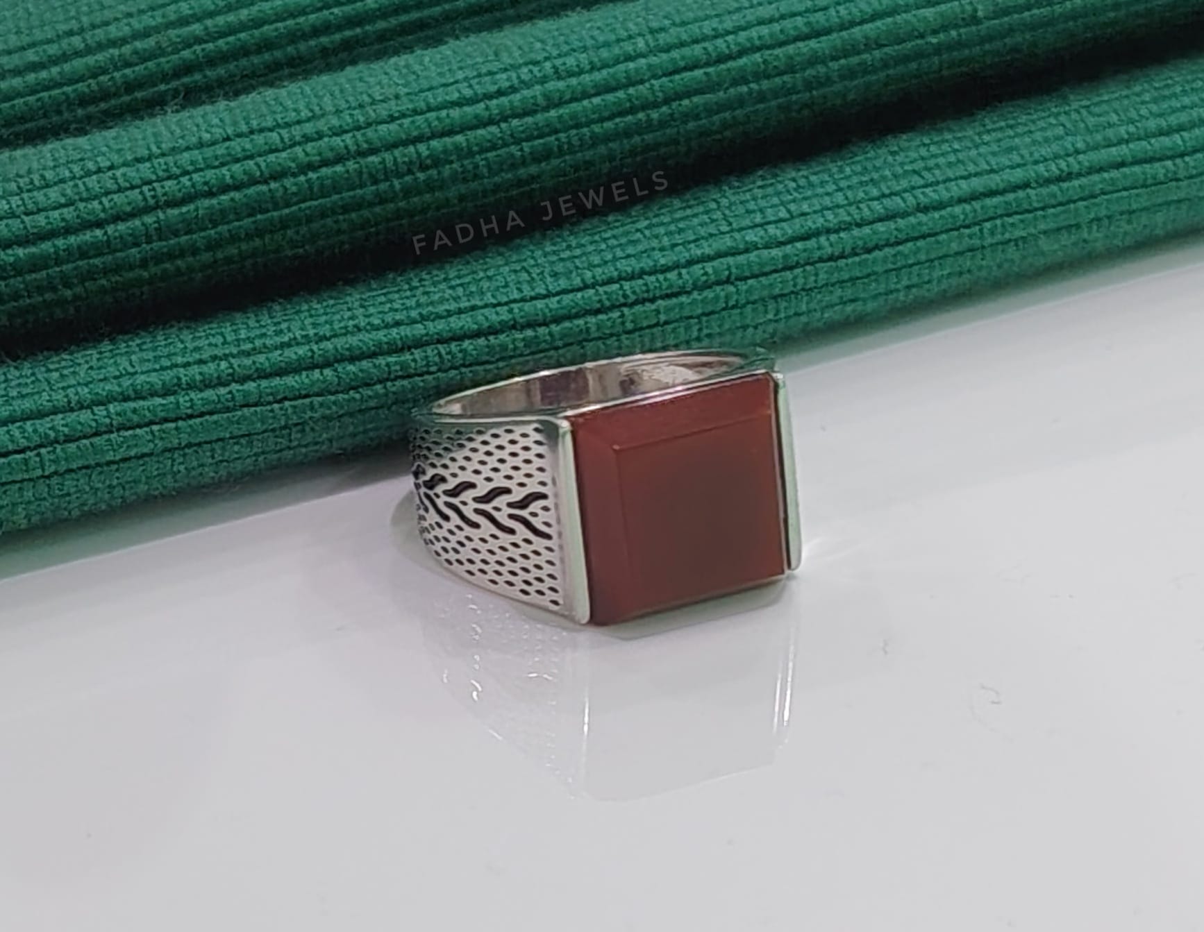 Crimson Crest Silver Ring
