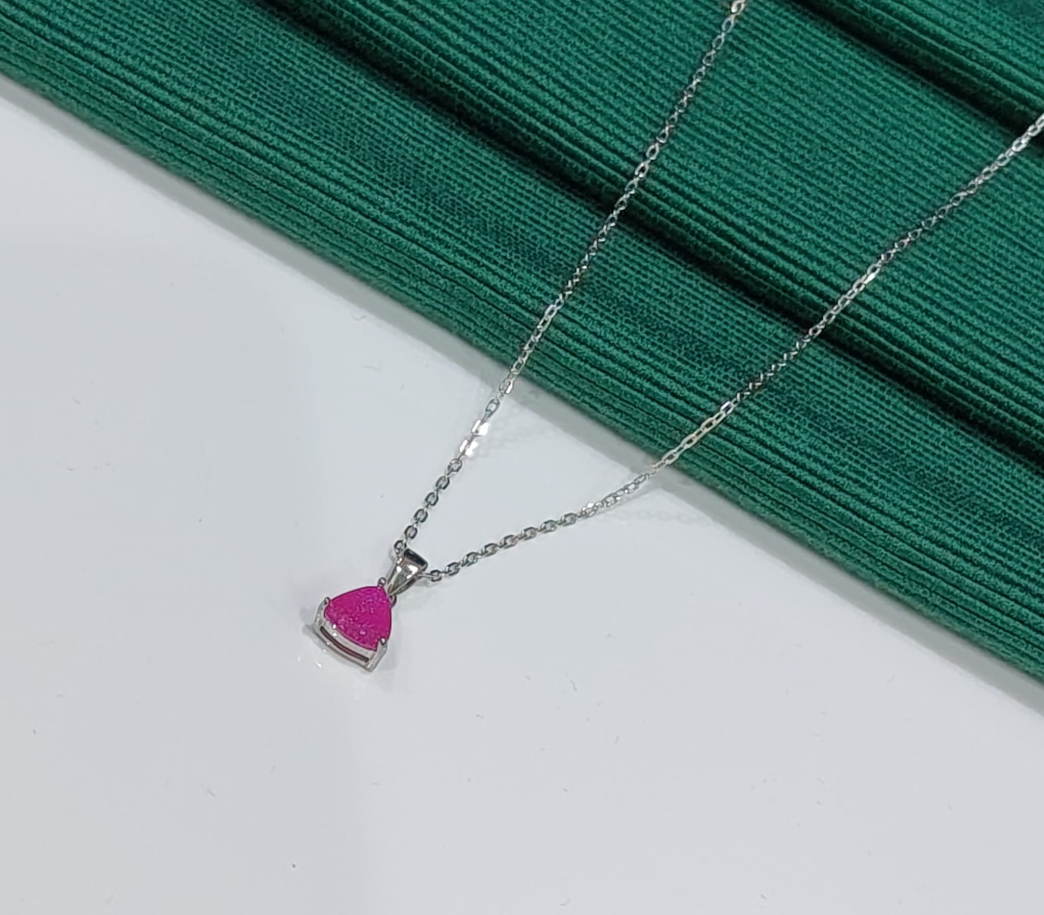 Blush Drop Silver Necklace